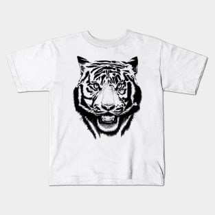 Snarling Tiger Face Kids T-Shirt